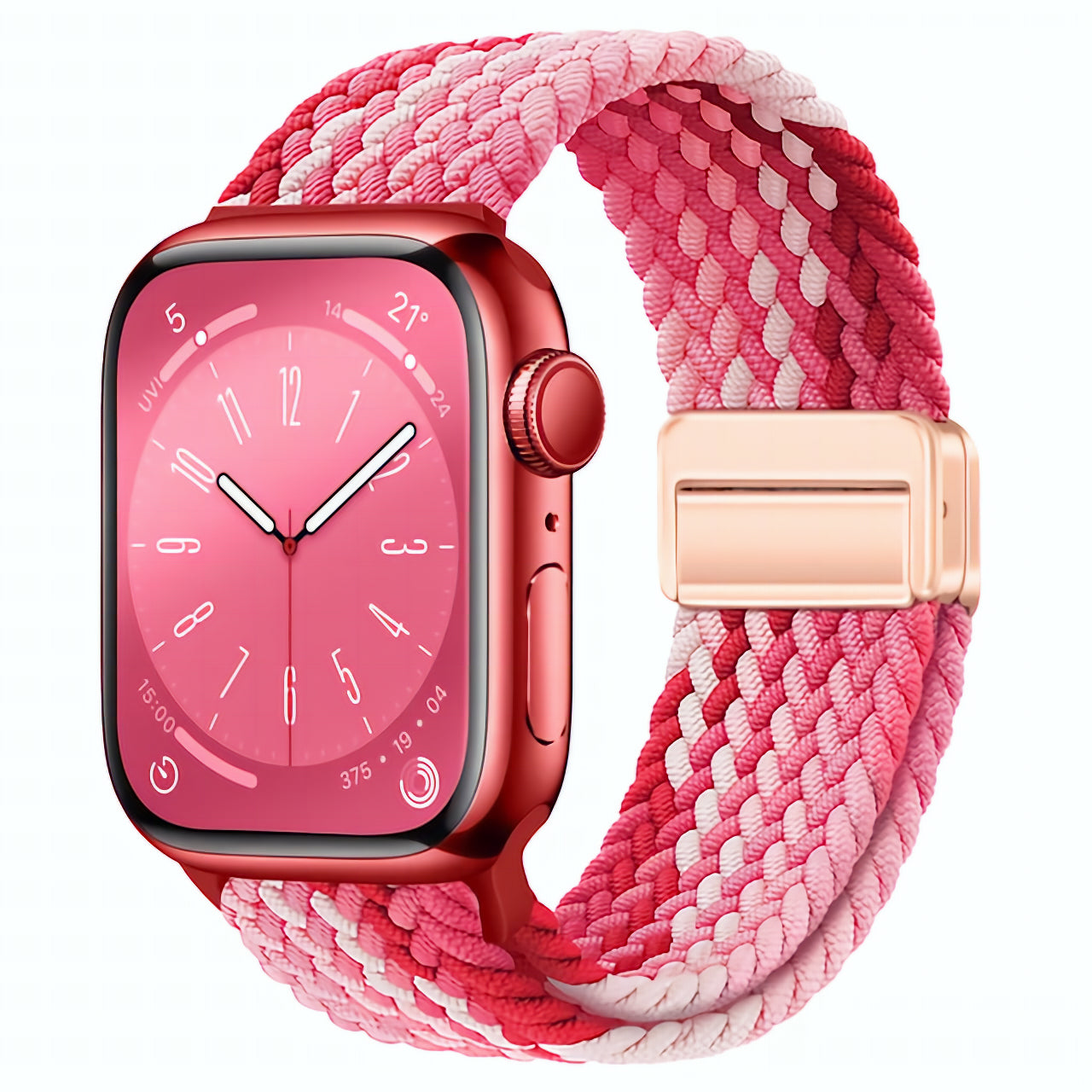 Magnetic Nylon Strap  Multiple Colors Strawberry Red And Pink For Apple AppleWatch Watch