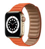 Magnetic Real Leather Strap For Apple AppleWatch Watch Orange Color