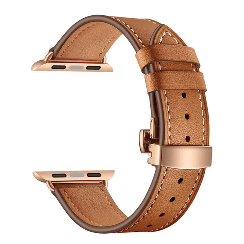 Classic Leather Strap brown color Real Leather For Apple AppleWatch Watch