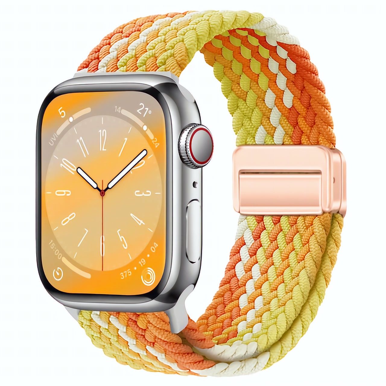 Magnetic Nylon Strap  Multiple Colors Orange And White Fade For Apple AppleWatch Watch