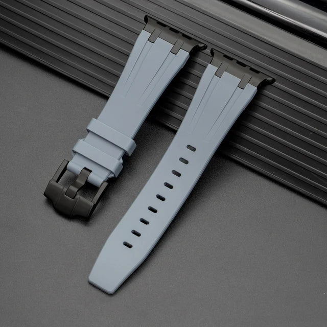 For Apple AppleWatch Watch Premium Silicon Strap with Pin Buckle Grey Color